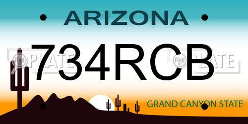 734RCB Arizona License Plate