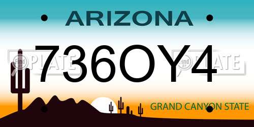 736OY4 Arizona License Plate