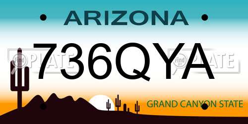 736QYA Arizona License Plate