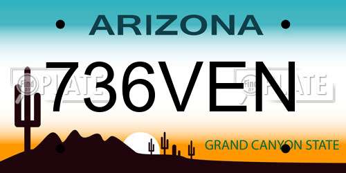 736VEN Arizona License Plate
