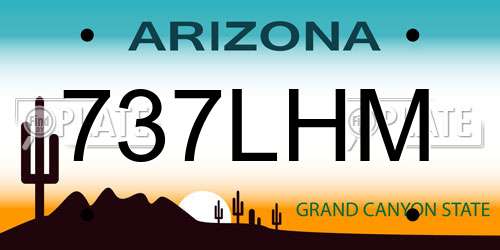 737LHM Arizona License Plate