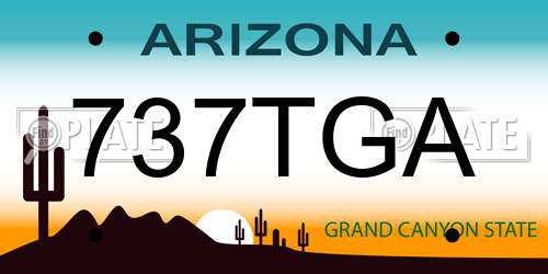 737TGA Arizona License Plate