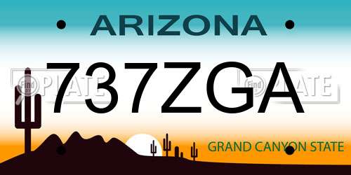 737ZGA Arizona License Plate