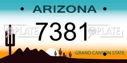 7381 Arizona License Plate