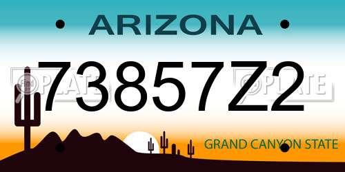 73857Z2 Arizona License Plate