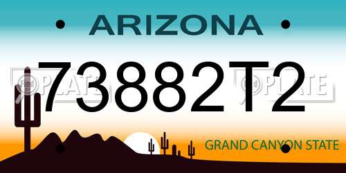 73882T2 Arizona License Plate