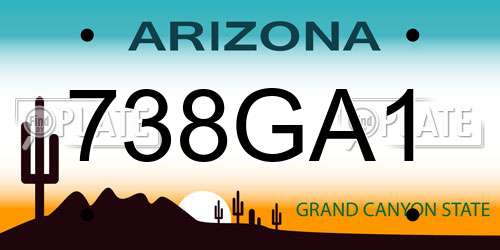 738GA1 Arizona License Plate