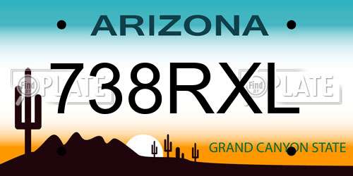 738RXL Arizona License Plate