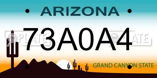 73A0A4 Arizona License Plate