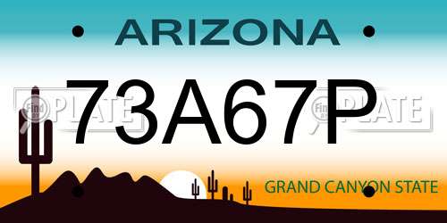 73A67P Arizona License Plate