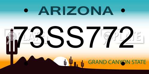 73SS772 Arizona License Plate