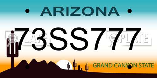 73SS777 Arizona License Plate
