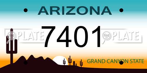7401 Arizona License Plate