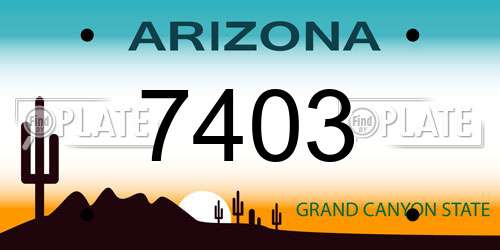 7403 Arizona License Plate