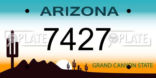 7427 Arizona License Plate