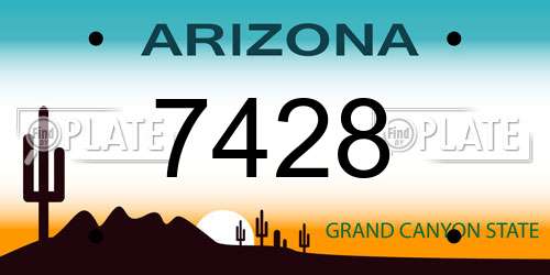 7428 Arizona License Plate