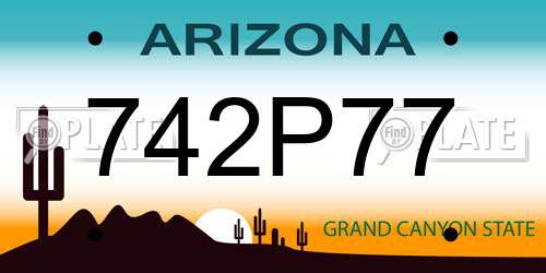 742P77 Arizona License Plate