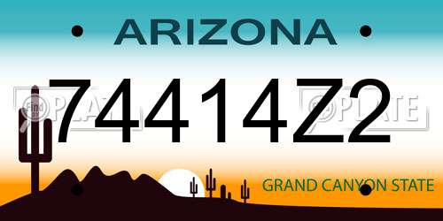 74414Z2 Arizona License Plate
