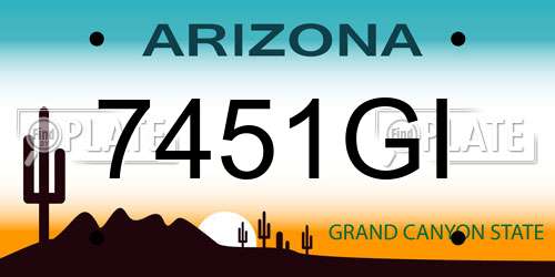 7451GI Arizona License Plate