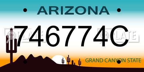 746774C Arizona License Plate