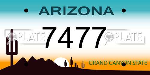 7477 Arizona License Plate
