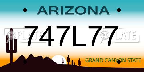 747L77 Arizona License Plate