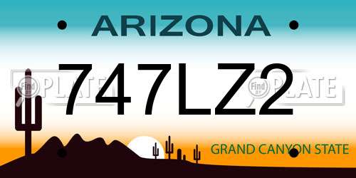 747LZ2 Arizona License Plate