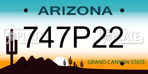 747P22 Arizona License Plate