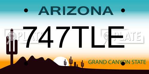747TLE Arizona License Plate