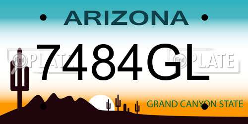 7484GL Arizona License Plate