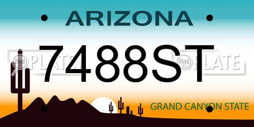 7488ST Arizona License Plate