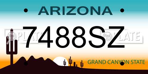 7488SZ Arizona License Plate
