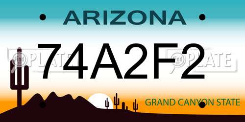 74A2F2 Arizona License Plate