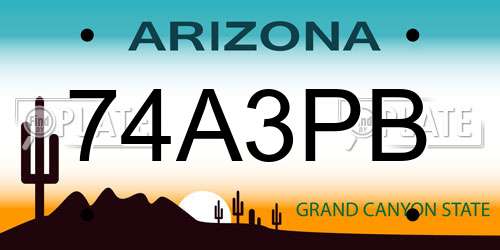 74A3PB Arizona License Plate