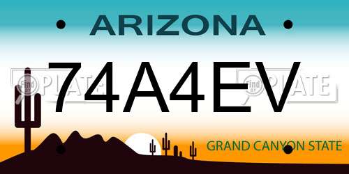74A4EV Arizona License Plate