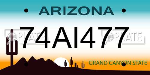 74AI477 Arizona License Plate