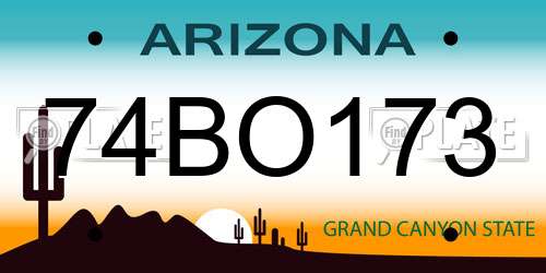 74BO173 Arizona License Plate