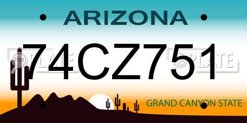 74CZ751 Arizona License Plate