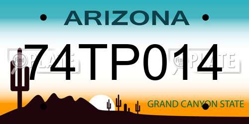 74TP014 Arizona License Plate