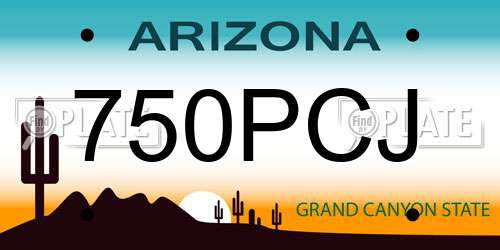750PCJ Arizona License Plate