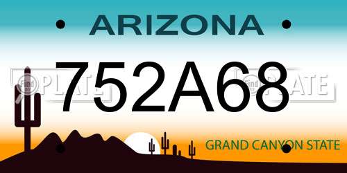 752A68 Arizona License Plate