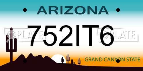 752IT6 Arizona License Plate