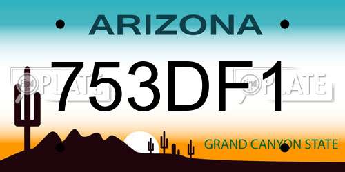753DF1 Arizona License Plate