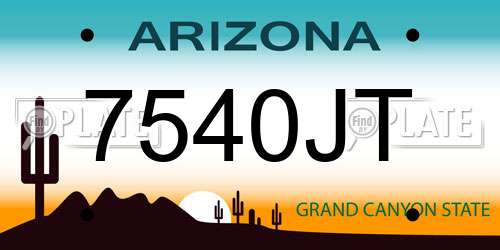 7540JT Arizona License Plate