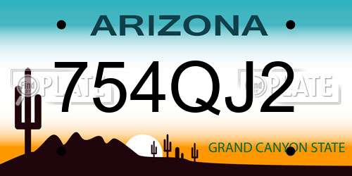 754QJ2 Arizona License Plate
