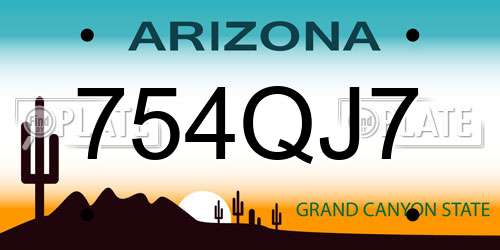 754QJ7 Arizona License Plate