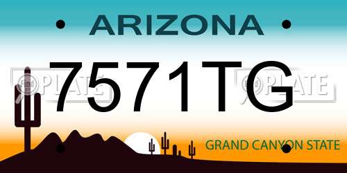 7571TG Arizona License Plate