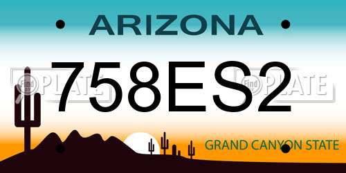 758ES2 Arizona License Plate