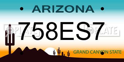 758ES7 Arizona License Plate