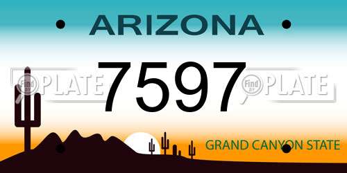 7597 Arizona License Plate